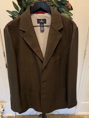 NWOT Blue Label Cremieux Brown Subtle Herringbone Blazer Sport Coat Jacket M